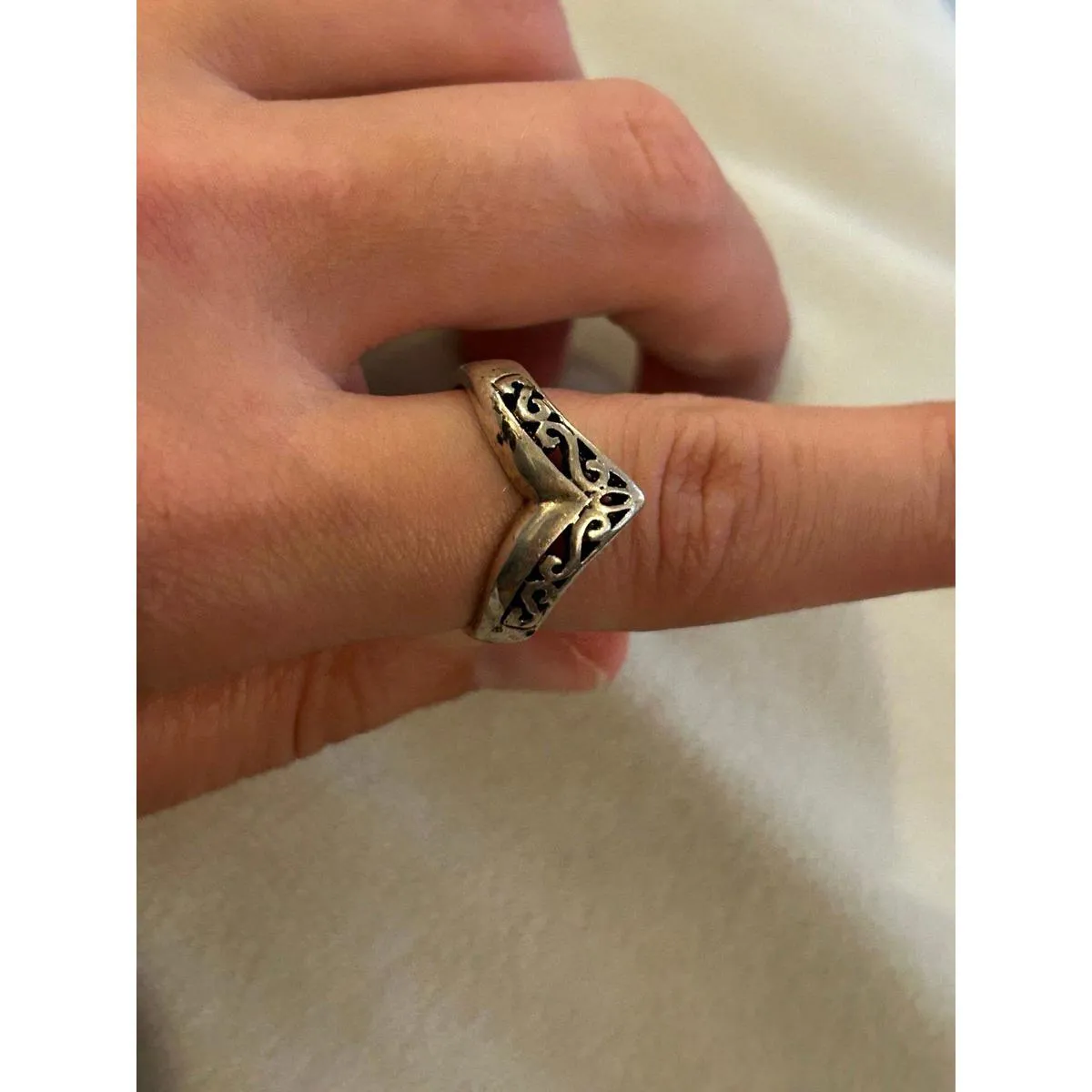 925 sterling silver ring band size 8.25 lot c34 - Image 3