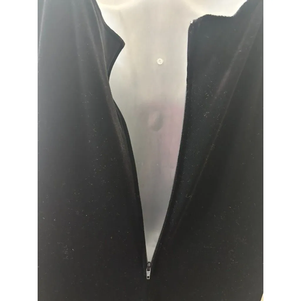 Y2K UNBRANDED Black Velvet Maxi Slip Dress Strappy SIZE 16 SWEETHEART NECKLINE - Image 6