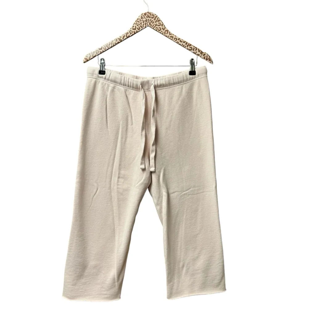 Frank & Eileen Catherine Cropped Wide Sweatpants Triple Fleece Light Pink Large - Image 2