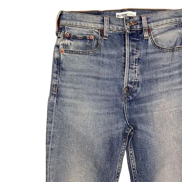 Re/Done Women's Ultra High Rise Crop‎ Jeans Size 26 Blue Denim - Image 2