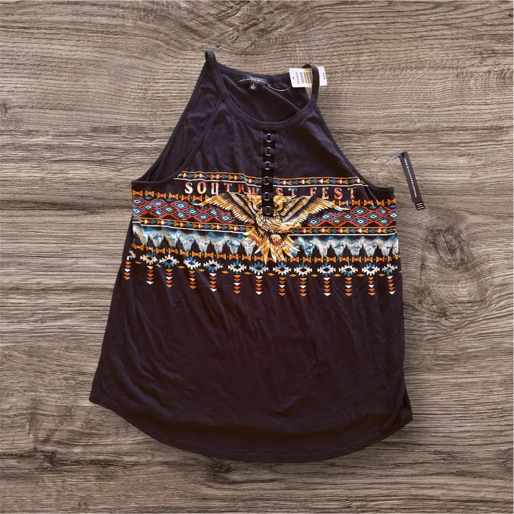 Torrid Black Graphic Embellished Tank Top size 3 - Image 2