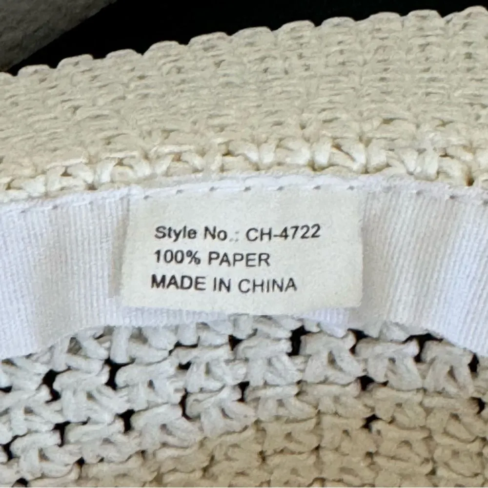 Kallina White Brown Bead Shapable Round Sun Hat - Image 7