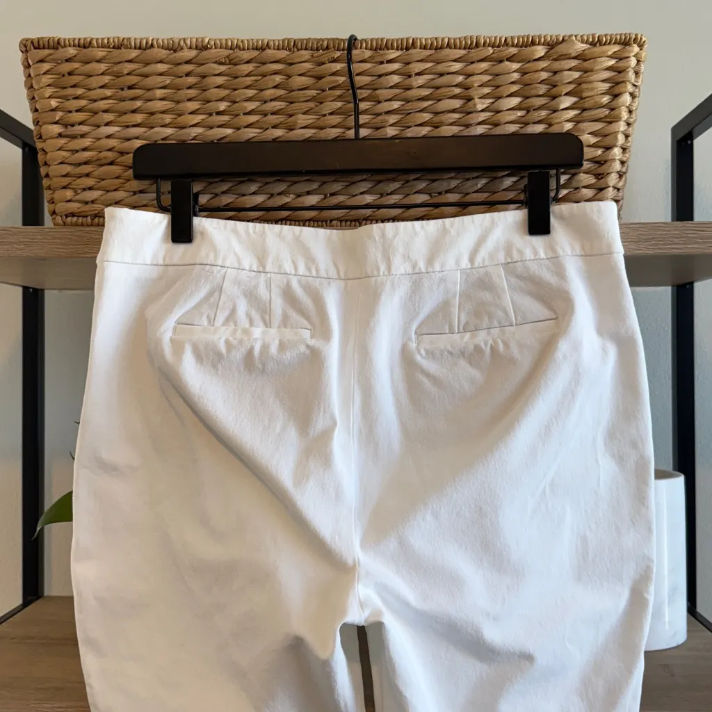 Talbots Mid-Rise Chatham Ankle White Woven Career Dress Pant Trouser, 10P - Image 5