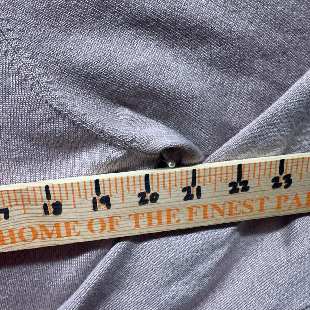 Poof! Round Ruffle Hem Sweater Ribbed Knit Dusty Rose Crewneck size Large - Image 6