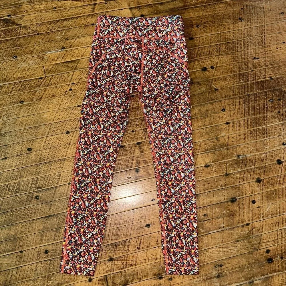 Outdoor Voices orange floral XS Athleisure workout leggings - Image 3
