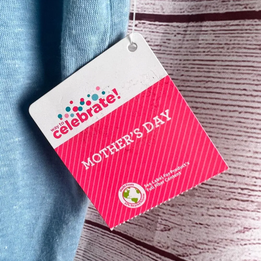 Ways to Celebrate Women's Mothers Day Short Sleeve Graphic Tee Sz M Blue Size M - Image 4