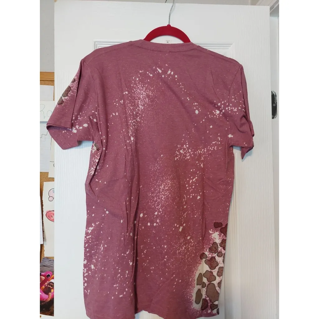 #Momlife Graphic T-Shirt With Leopard Print Accents Splatter Design Cotton & Pol - Image 3