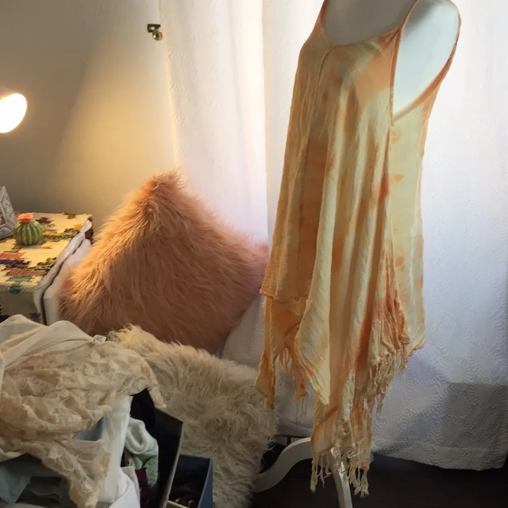 Billabong tie dye asymmetry fringe cover-up dress surf style - Image 11