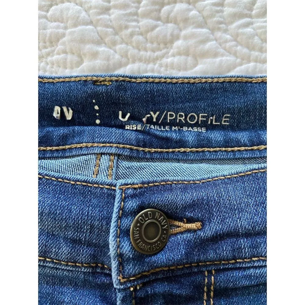 Old Navy Curvy Profile Mid Rise Jeans Blue Size 12 Long Slim Straight Leg - Image 3