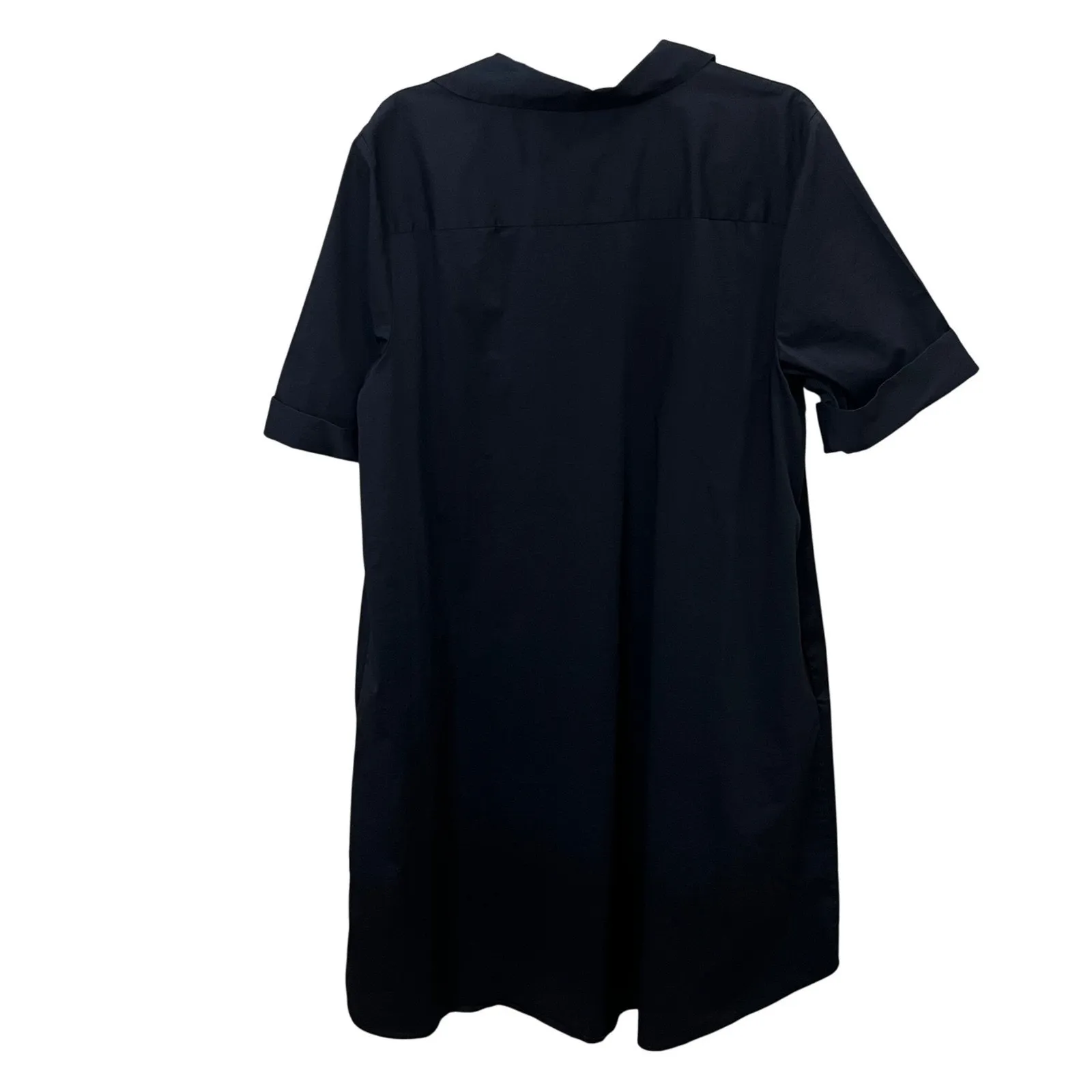 Chico's Collared Short Sleeve Shirt Dress Navy Blue Sz 3 US 16 / 18 Knee Length - Image 8