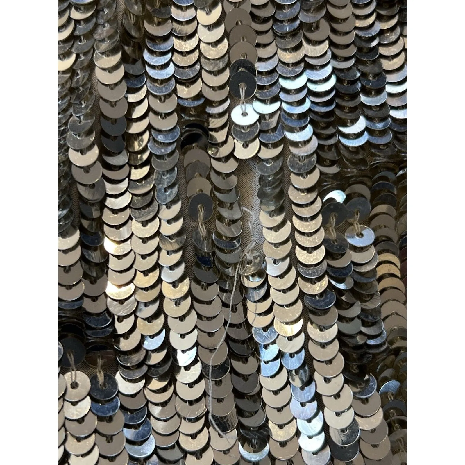 Nili Lotan Sequin Cami Gown Silver Gold Maxi Size Small Needs Repair NEW - Image 7