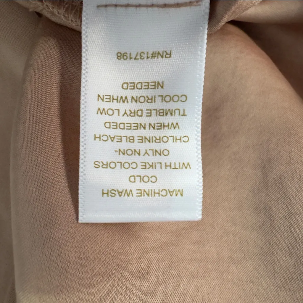 House of Harlow 1960 Revve Tan Women's Button-Up Crop Top Satin Collared Solid S - Image 11