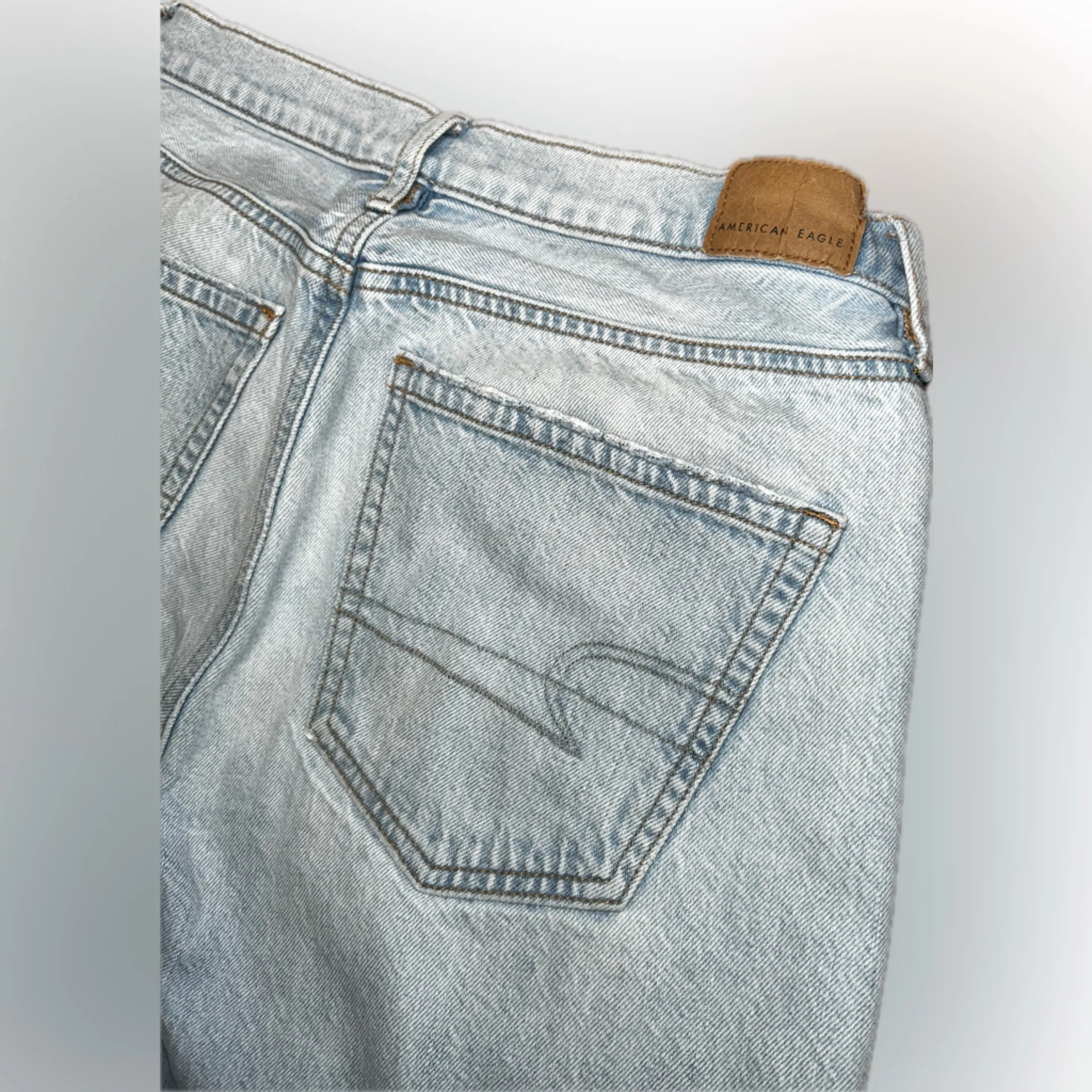 American Eagle Outfitters 90s Wide Leg  Light Blue High Rise Baggy Denim Jeans 8 - Image 11