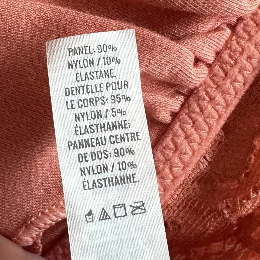 NWT Aerie Coral Bluegrass Lace Padded Racerback Bralette - Size: Small - Image 5