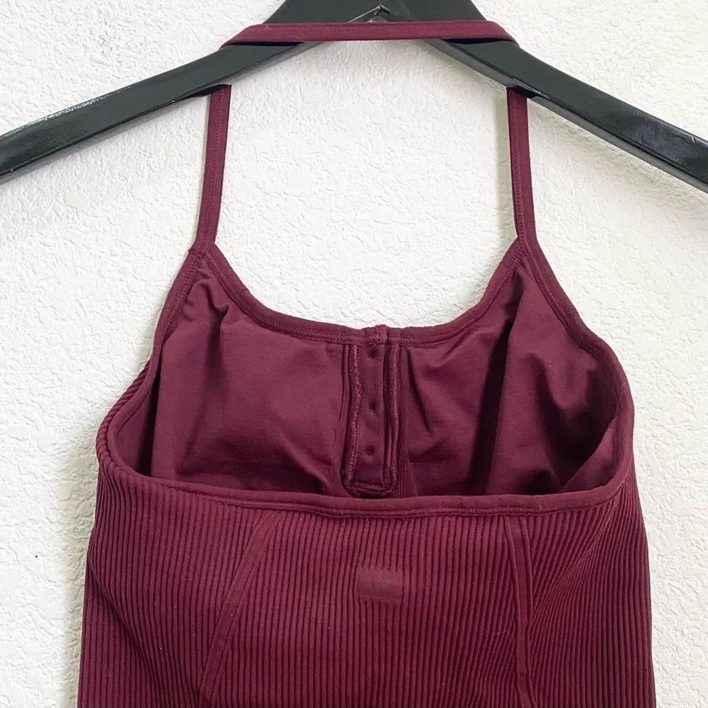 Seamless Halter Biker Unitard in Cabernet Size S/M - Image 8