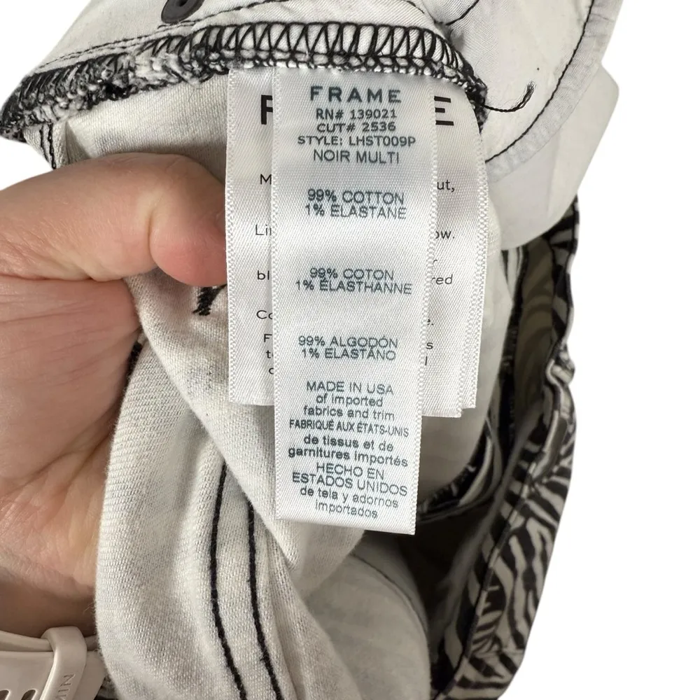 Frame Denim Le High Straight Jeans Noir Multi Zebra Size 34 - Image 13