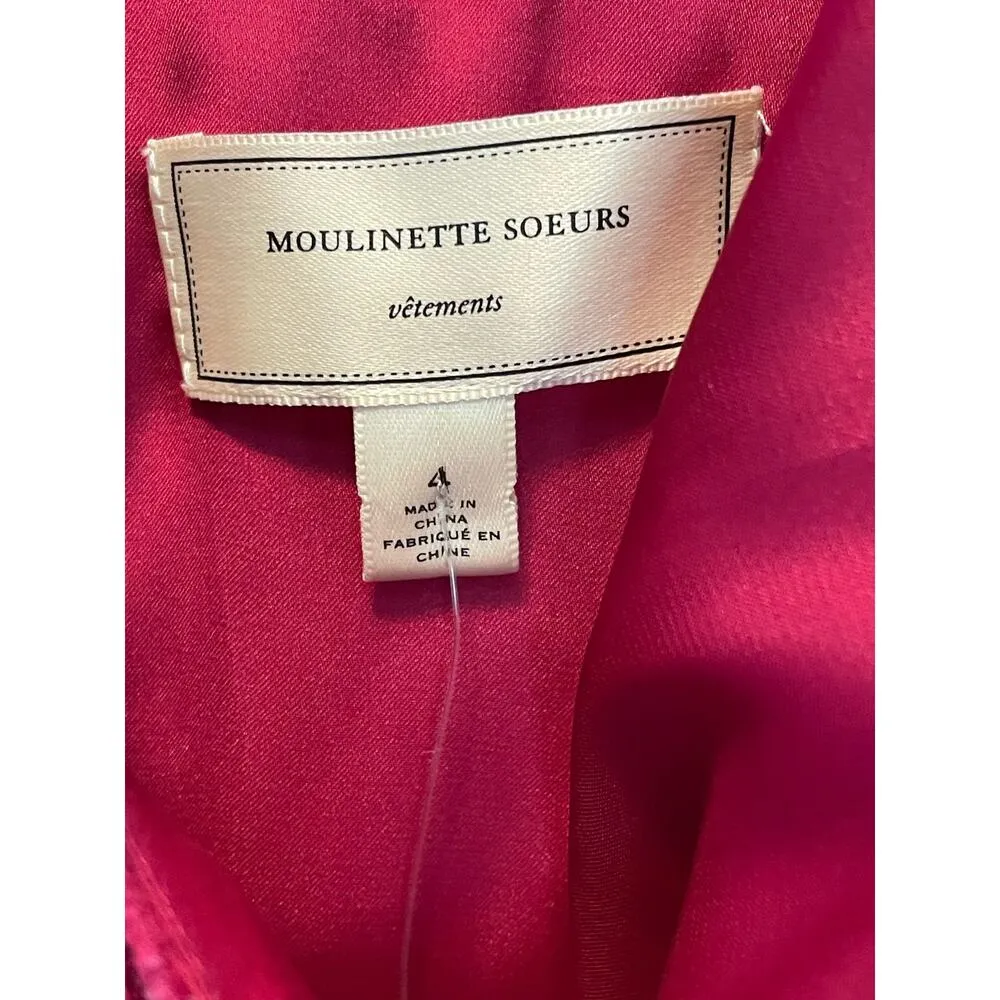 Anthropologie Moulinette Soeurs Carmindy Dress Pink Burgundy Lace 4 New - Image 7