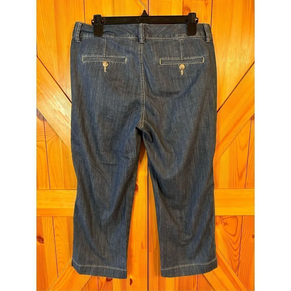 EDDIE BAUER Women’s Size 6 Crop Capri Denim Blue Jeans (4048) - Image 4