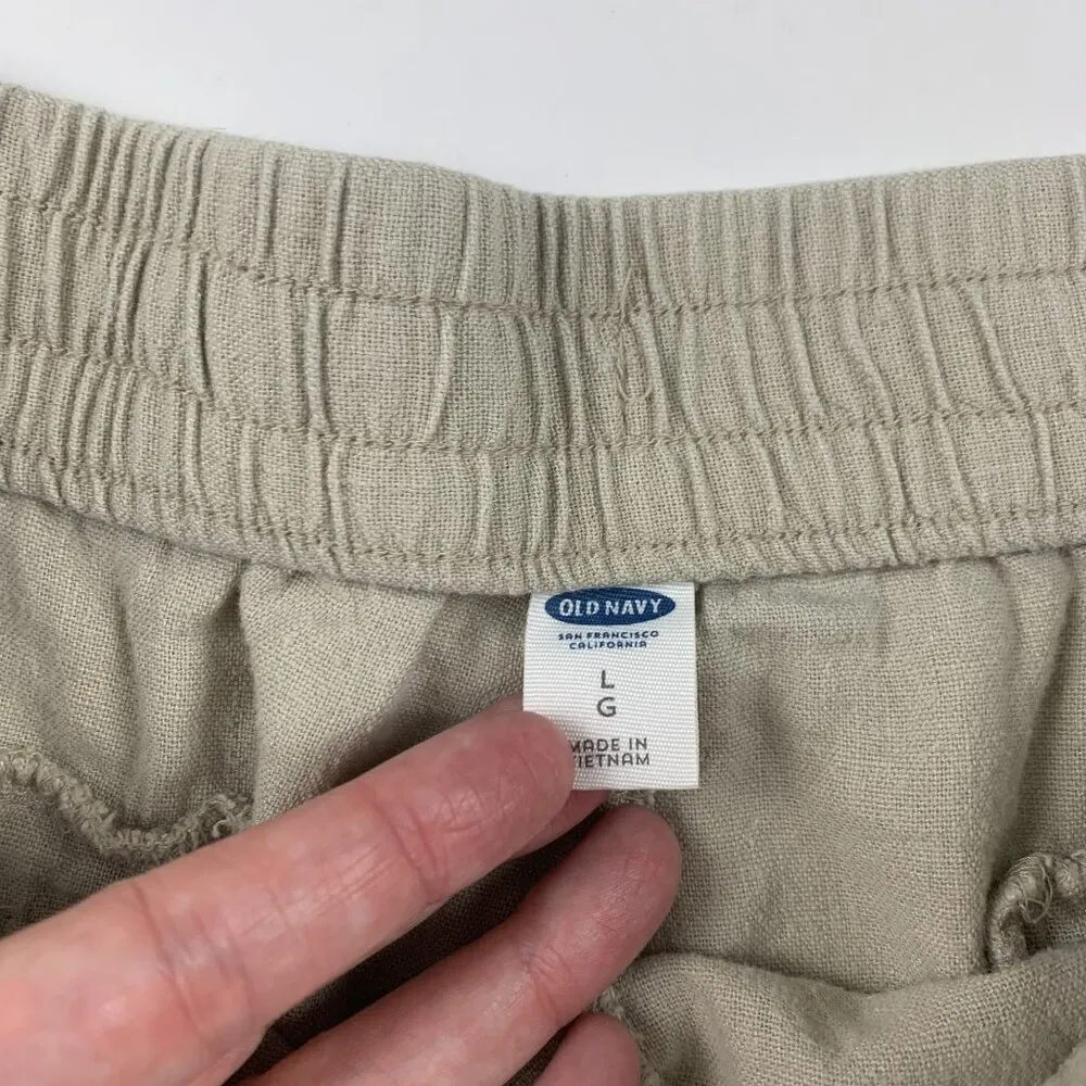 Old Navy A Stones Throw Linen Blend Pull On Shorts L - Image 3