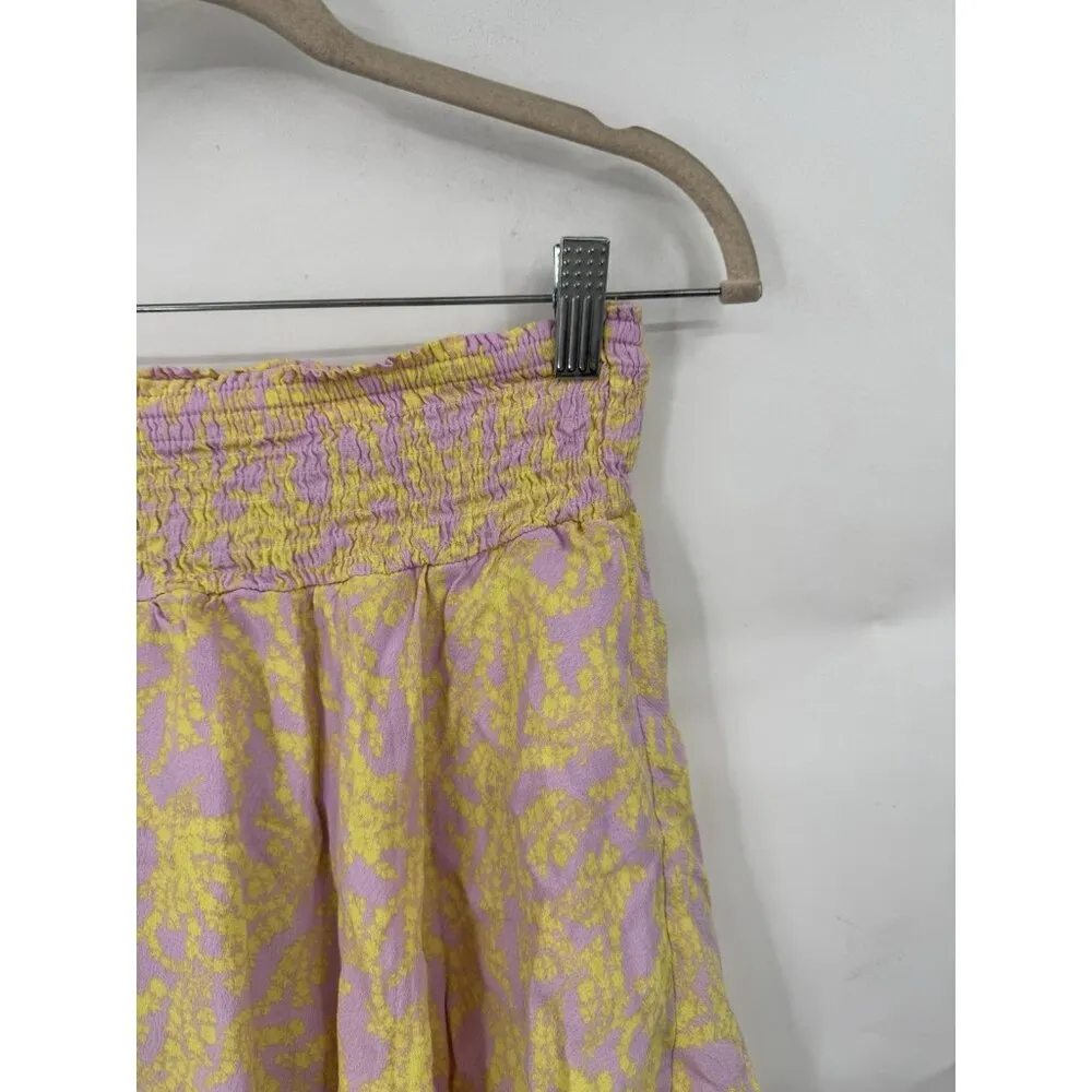 Karlie Floral Skort Women Large Yellow Pink Preppy Fairy Whimsical Easter Spring - Image 8