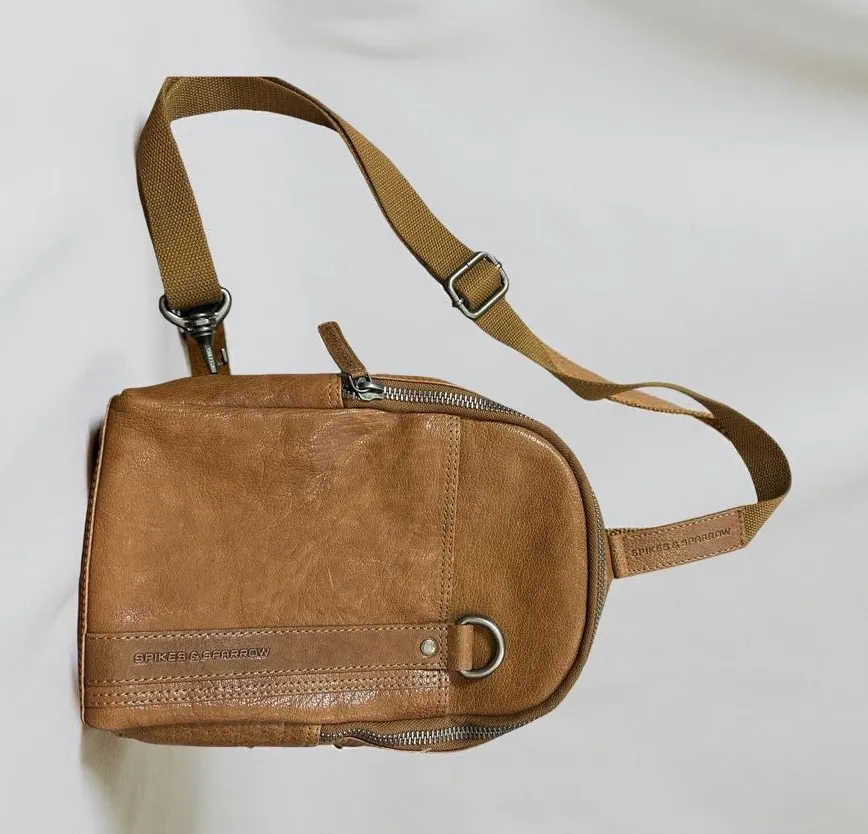 Anthropologie | Spikes & Sparrow 100% genuine Leather Sling Bag | Crossbody |🤎 Brown - Image 1