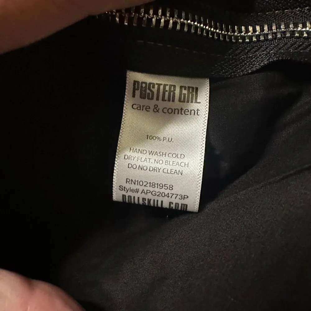 NWT poster girl dolls kill corset tank, faux leather 1x brown - Image 4