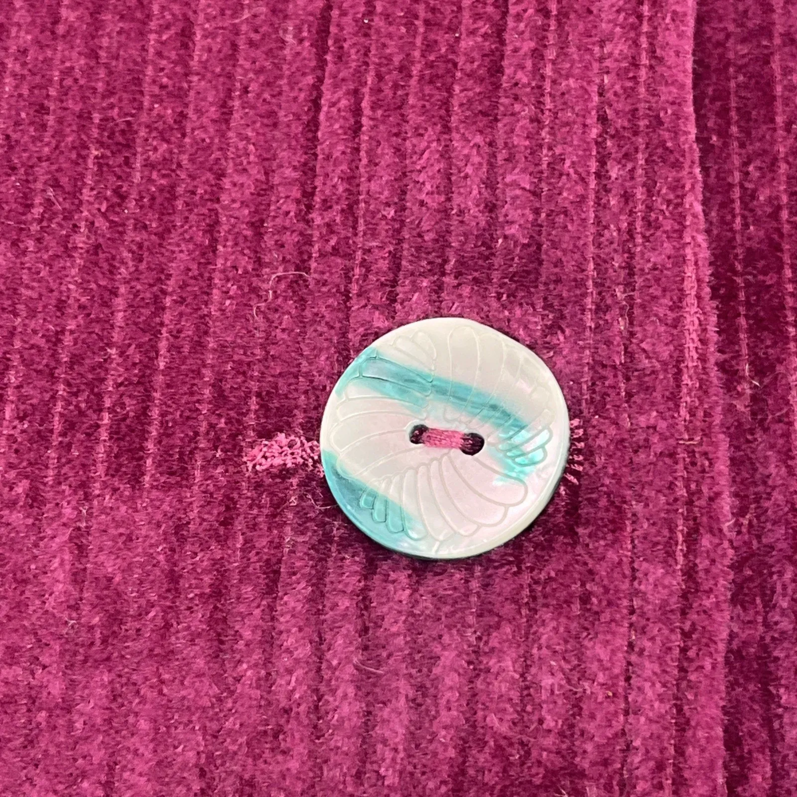 Woman Within Wide Wale Corduroy Shacket Button Chore Jacket Size 14/16 Purple - Image 9