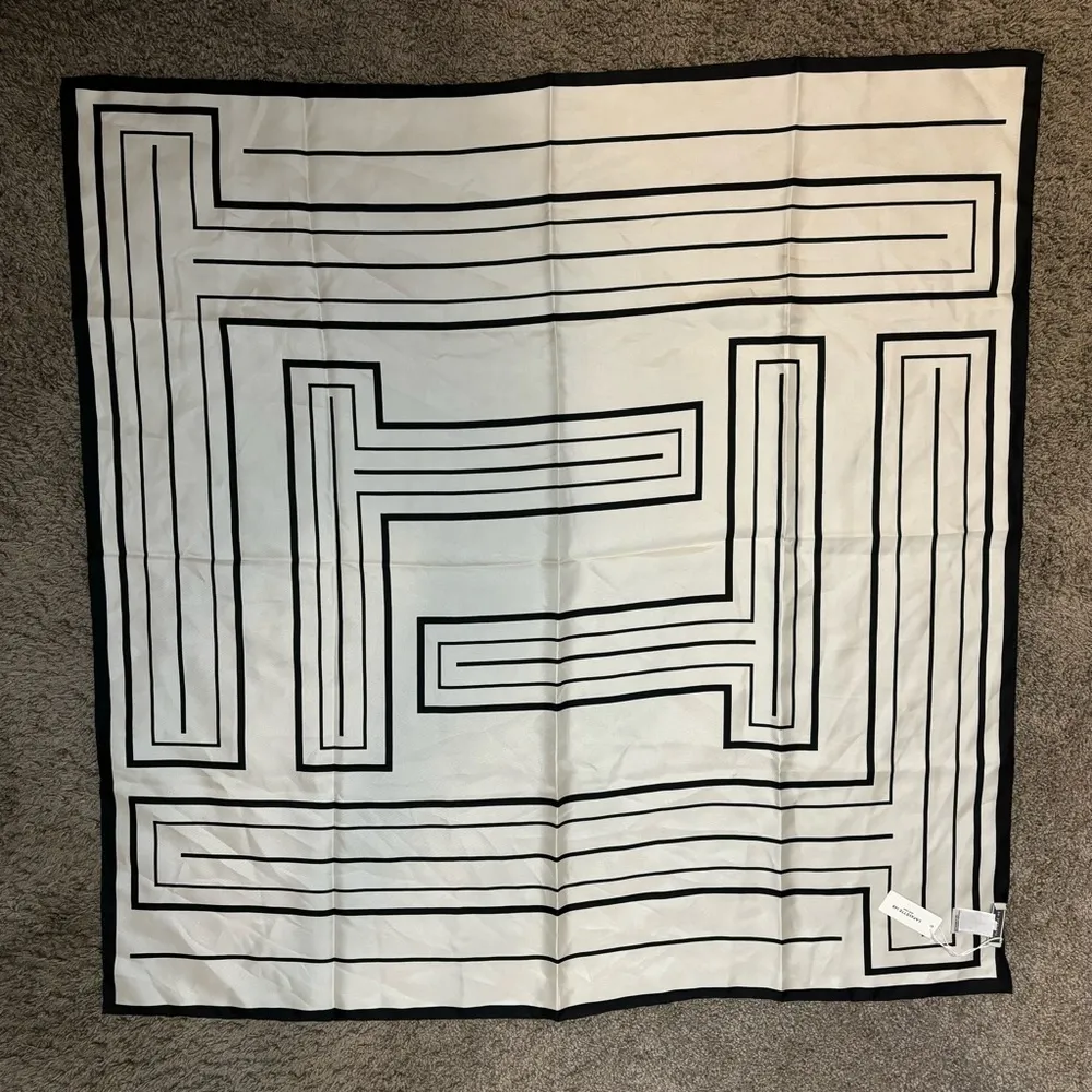 Lafayette 148 L. Beam Stripes Silk Scarf - Cloud Multi NWT - Image 3