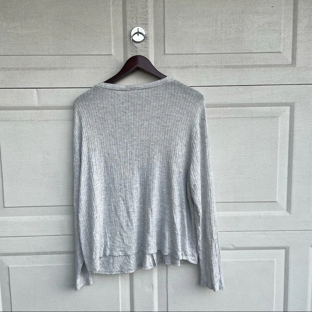 Ava & Viv Womens Cardigan Gray Long Sleeve Layering Button Front Plus 1X - Image 3