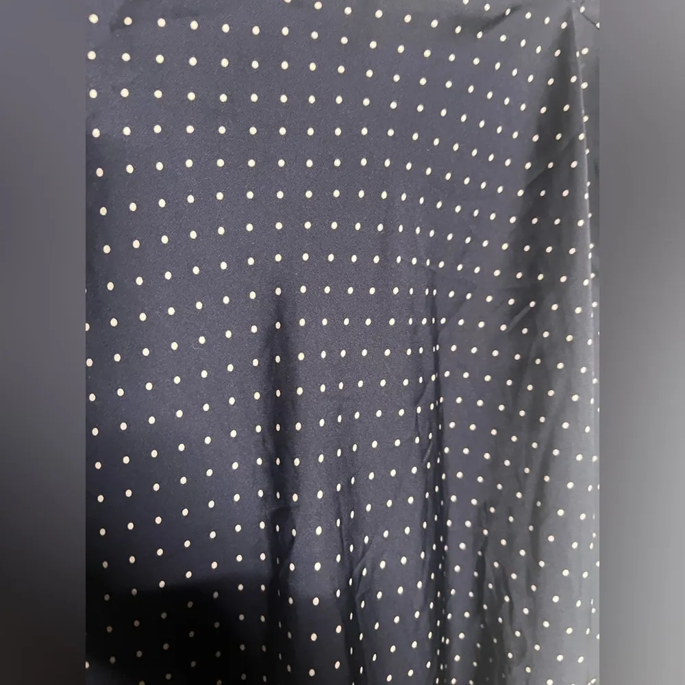 Victoria’s Secret Navy Polka Dot Satin Nightgown Slip With Lace Sz L - Image 4