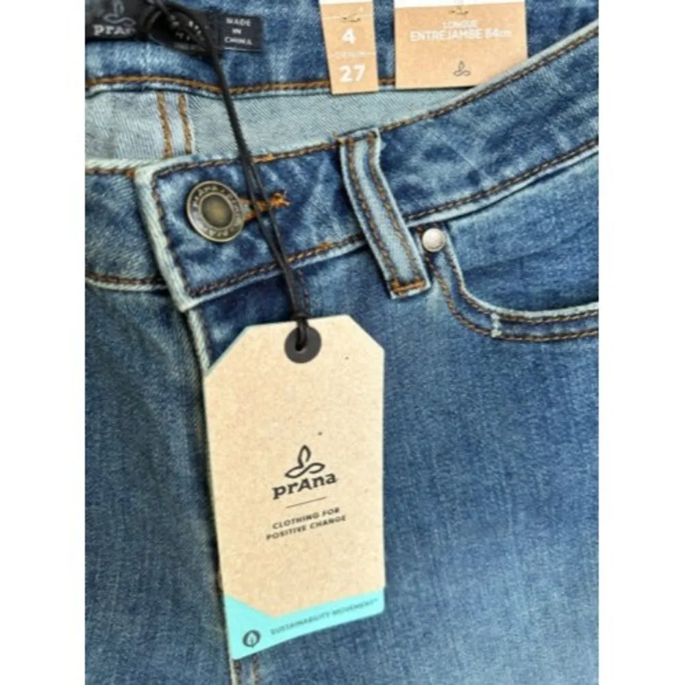 NEW Prana Sienna Jean Mid Rise Womens True Blue Organic Cotton Size 4/27 - Image 9