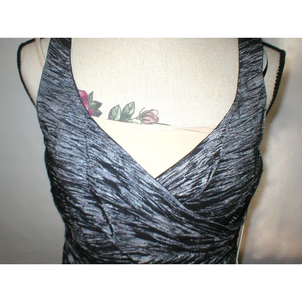 New Womens 10 Calvin Klein Dress Dark Gray Steel Ruched Party Date Work Office - Image 2