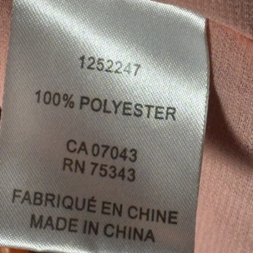 Joie Peach Brown Floral L Blouse V Neck Tie Boho Romantic Puff Swiss Dot Chic - Image 8