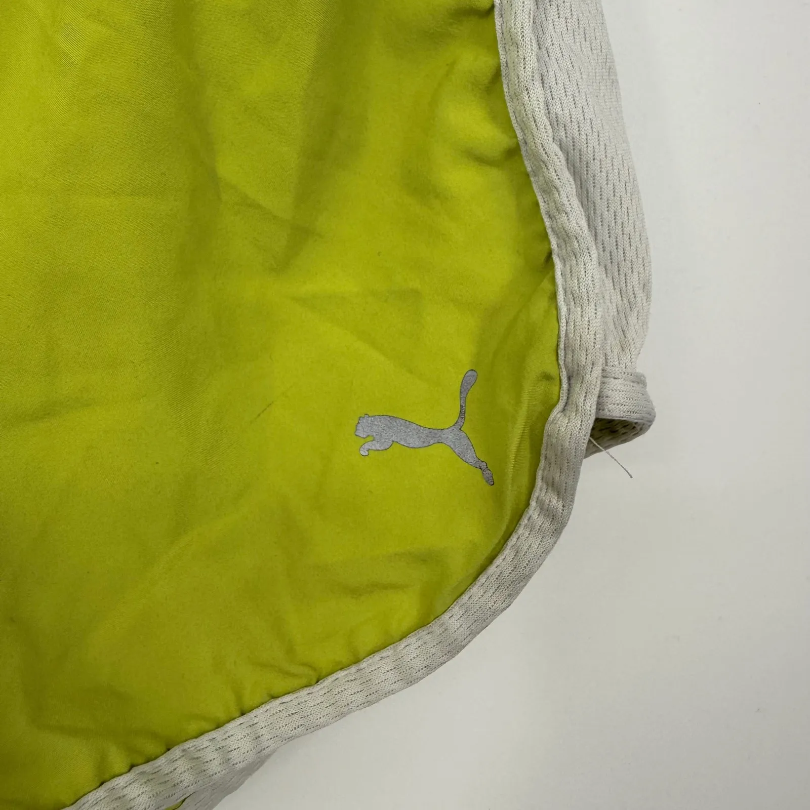 Puma Athletic Running Shorts Women's Size S Lime Green White Trim Lightweight - Image 5