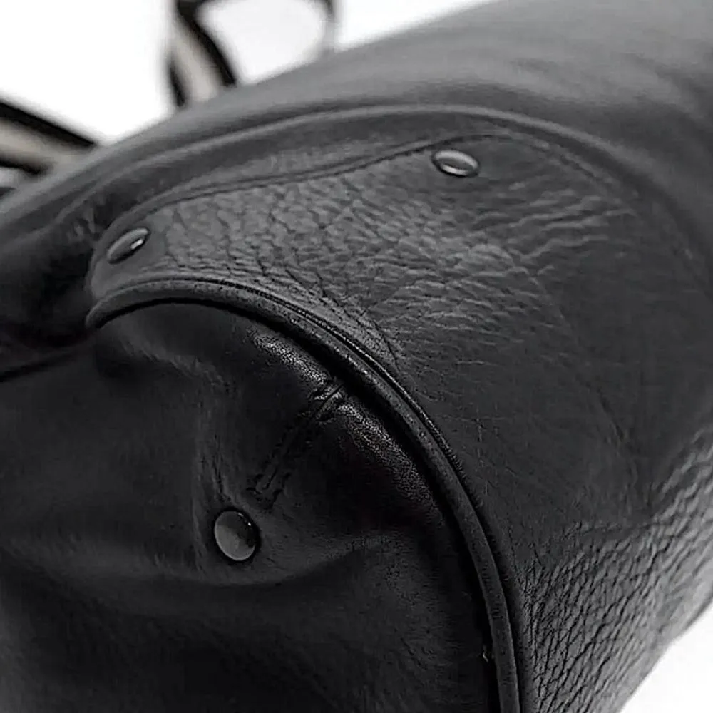 BALLY Black Calfskin Oversized Crossbody Messenger Overnight Top Handle Tote Bag - Image 13