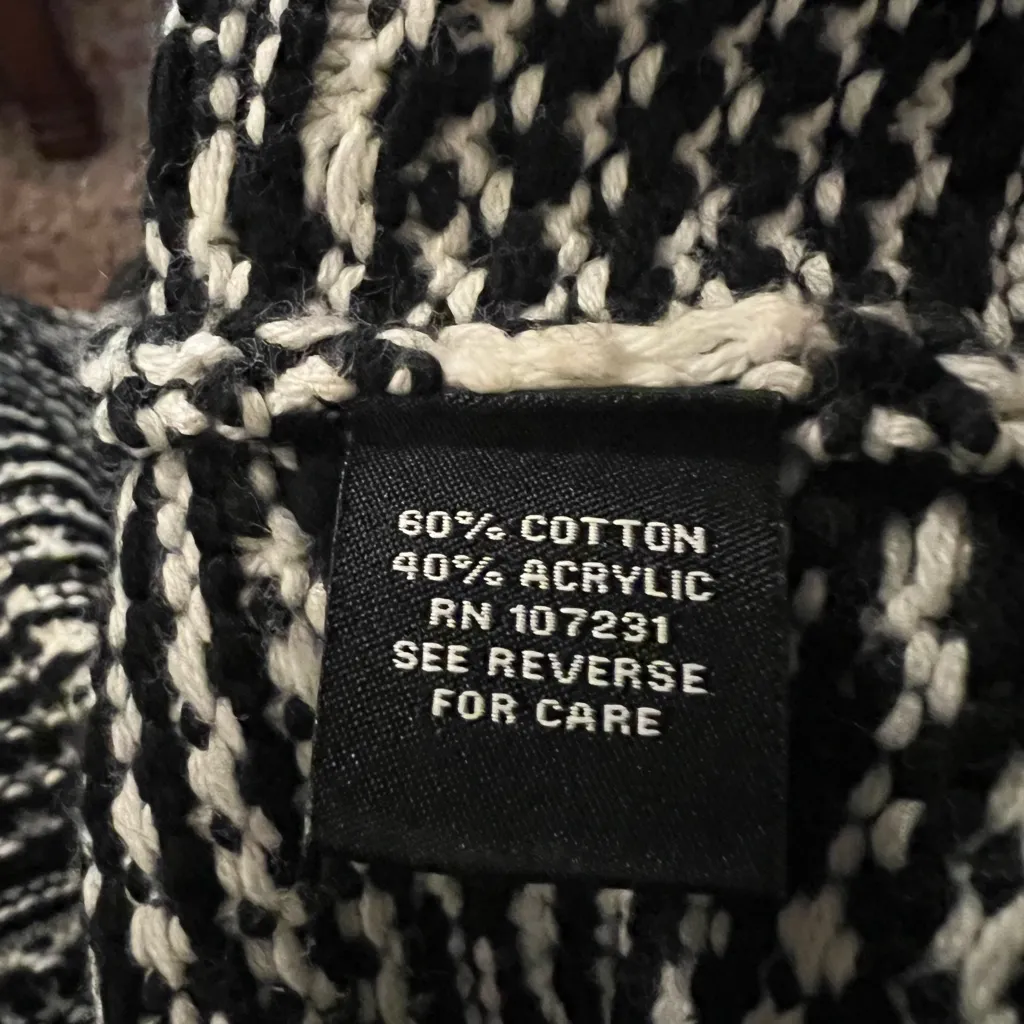 Premise Studio Black & White Knit Cardigan –‎ Open Front, Size X-Large - Image 2