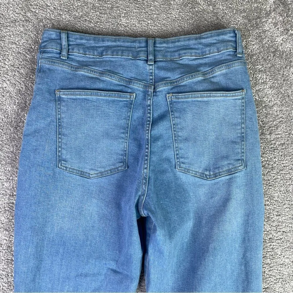 Bagatelle Jeans Women's 29 Blue Cropped Wide Leg High Rise Light Denim Stretch - Image 4