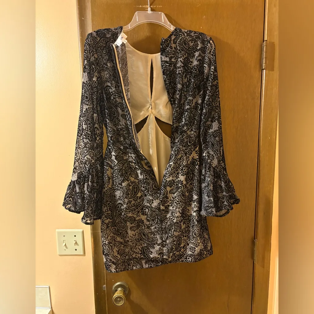 LPA Revolve black & nude paisley cutout mini dress - Image 6