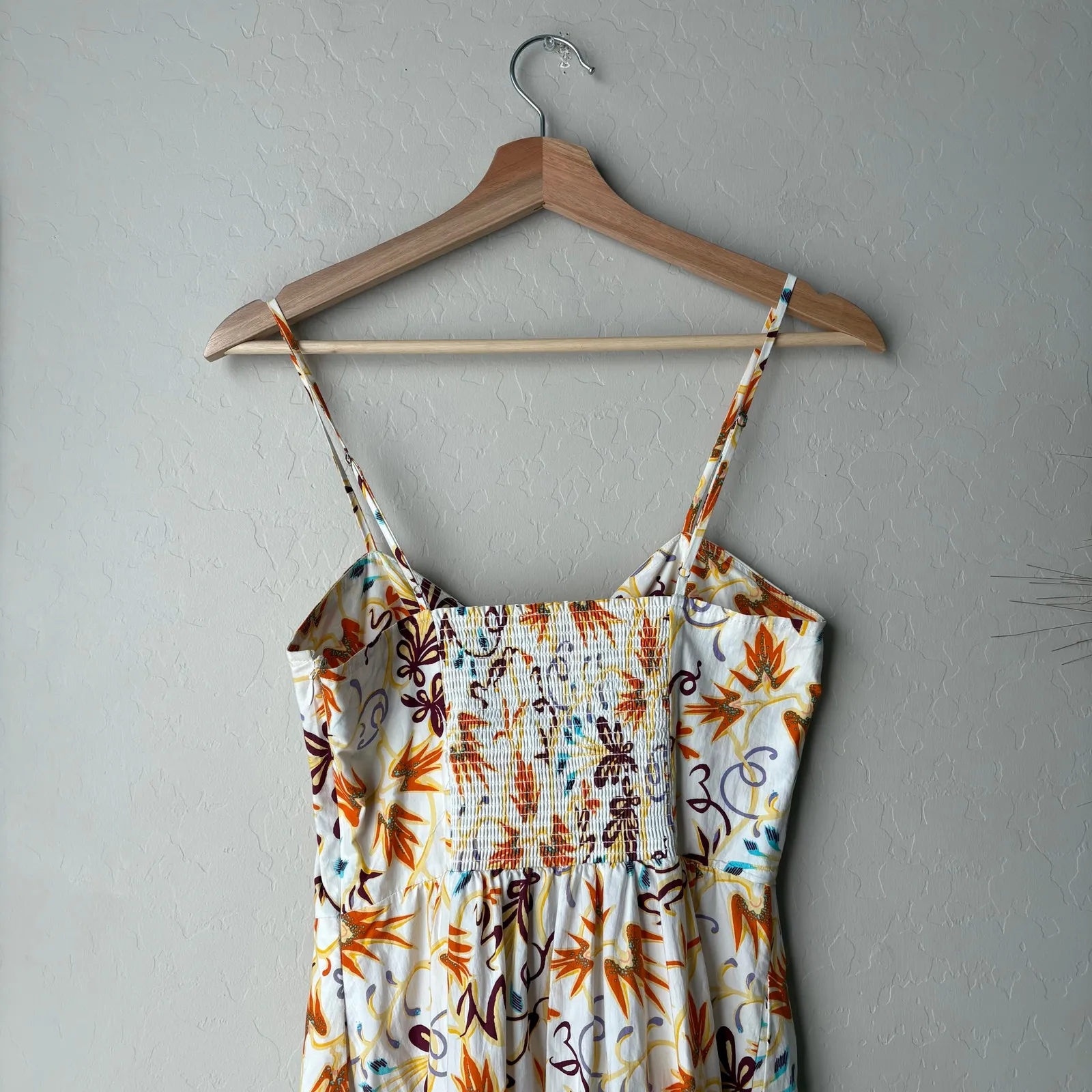 A.L.C Dress Floral Cotton Lilah Flounce Hem White Printed‎ Midi Dress Size 6 - Image 8