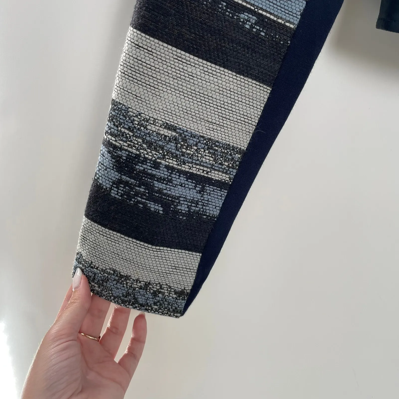 BCBGMAXAZRIA Women's Blue Gray Moto Rocker Woven Full Zip Jacket S - Image 8