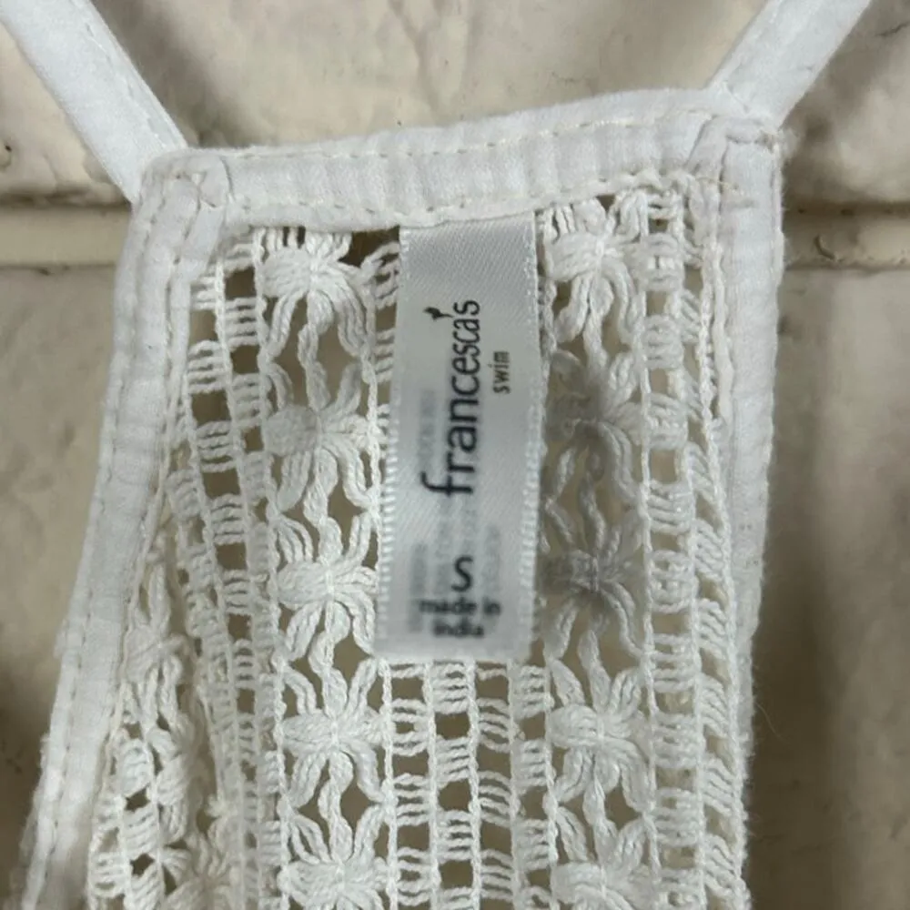 Francesca’s White Crochet Coverup size S - Image 4