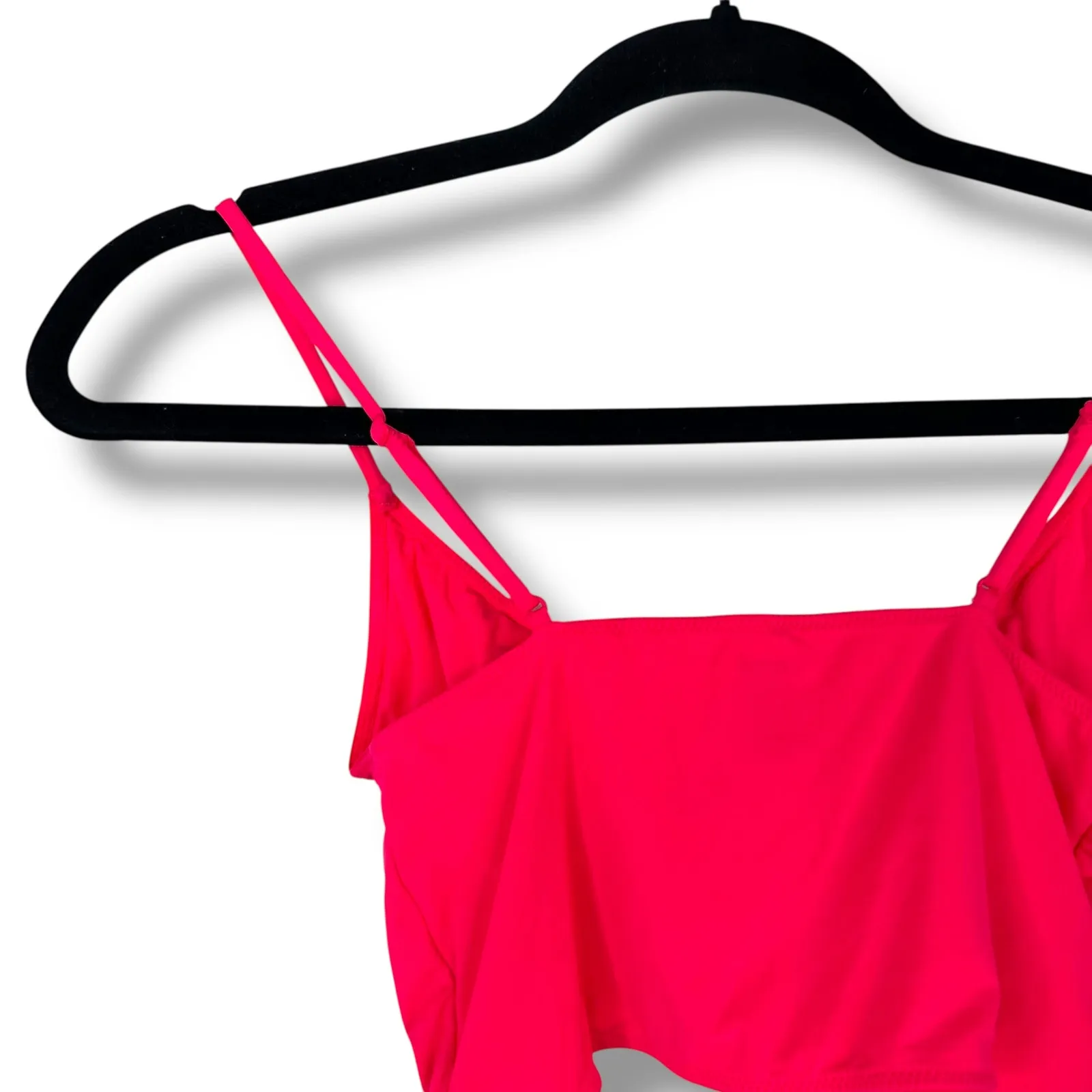 SKIMS NWOT Neon Pink Micro Cording V-Crop Soft Stretchy Bralette Bra Small - Image 6