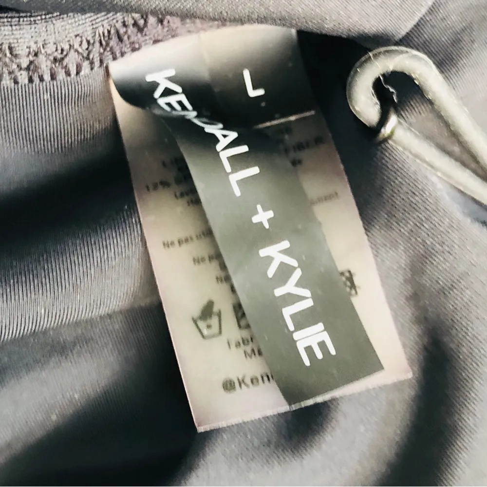 NWT Kendall and Kylie Revolve Sheer Black One Piece Swimsuit Size L - Image 5