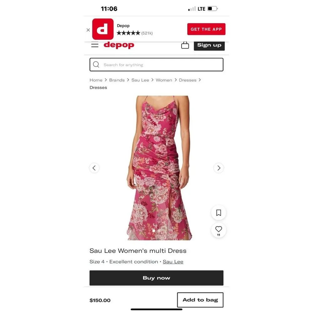 Sau Lee 10 Freida Silk Pink Floral Dress Party Wedding Event Summer Vacation - Image 7