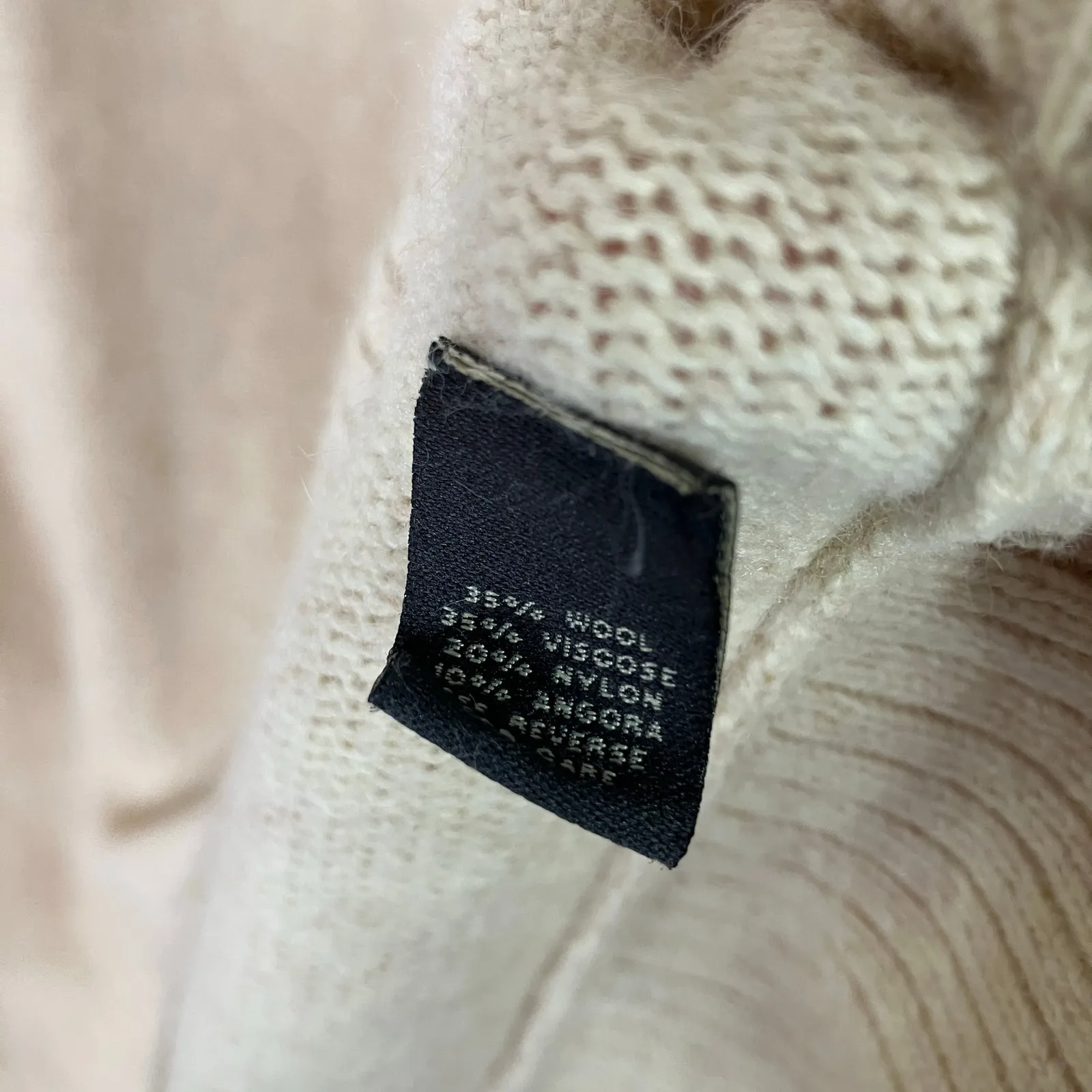 Anthro Laureate Lane | Sweater Dress Wool Angora Blend Beige Knit Womens Medium Tan - Image 6