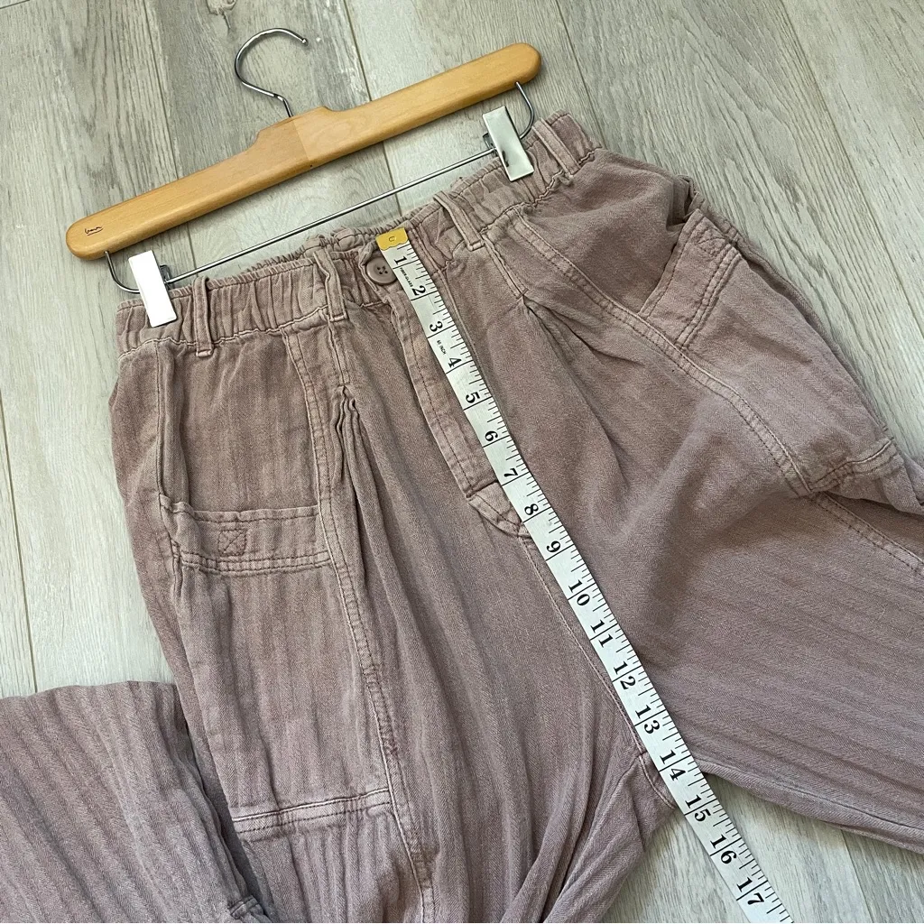 Free People Pants linen seamed livin in the city womens (xsmall) bohemian shabby - Image 4