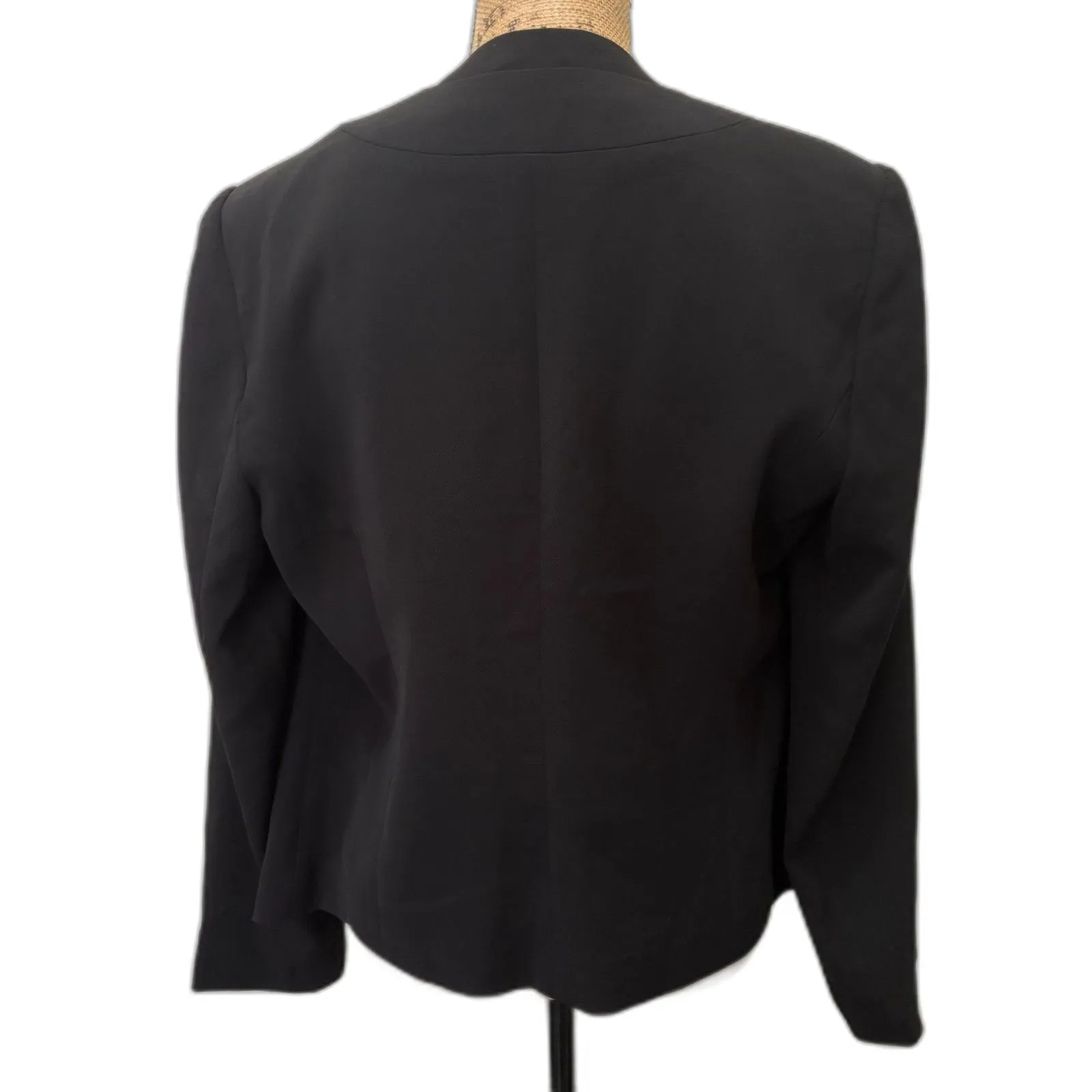 Vince Camuto Open Front Blazer‎ Black Classic Office Career Wear Womens Size 10 - Image 2