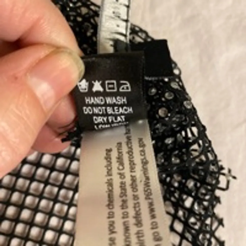 Haute Monde Mesh Black Rhinestone Top Women's XL Long Sleeve Sparkle - Image 5