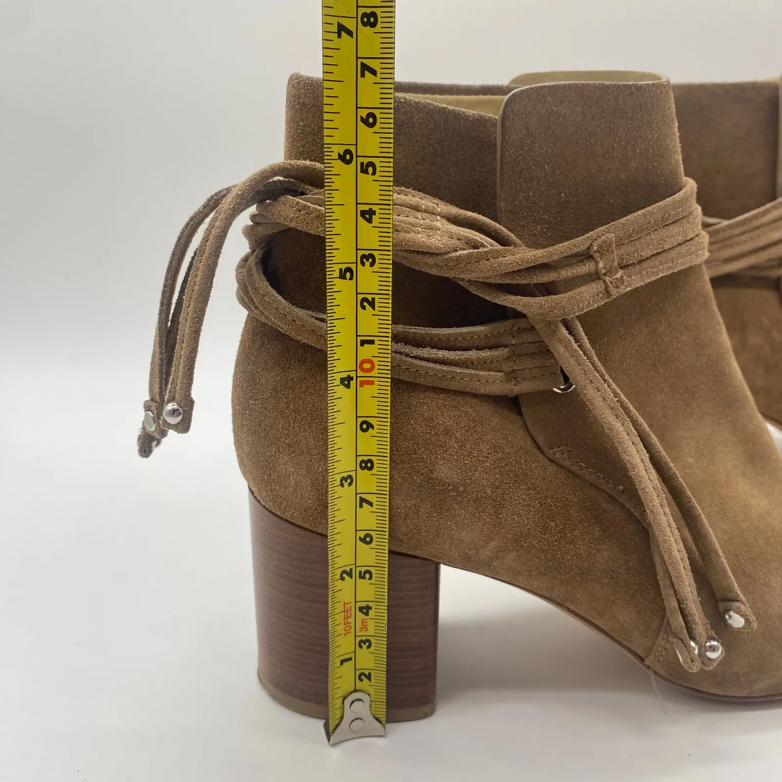 Rag & Bone Dalia II Brown Camel Suede Ankle Boots Bootie Women's size 36.5 / 6 - Image 10
