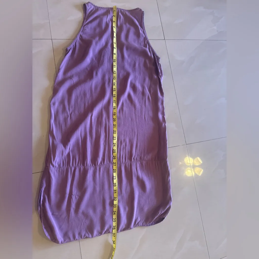 Forever 21 Drop Waist Split Hem Embroidered Neck Sleeveless Dress | Size XS Purple - Image 9